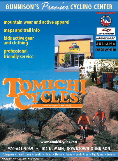 A flyer advertises a bike shop called Tomich Cycles. AI generated content
