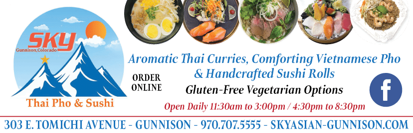 A flyer advertises a restaurant offering Thai and sushi options. AI generated content
