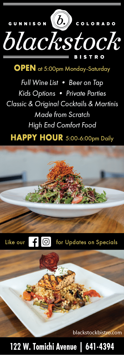 A flyer advertises a restaurant called Blackstock Lite. The flyer shows a table with plates of food and a wine list. The restaurant is open Monday through Saturday from 3:00 PM to 9:00 PM. AI generated content